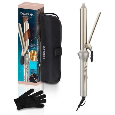 Cecotec Rizador de Pelo Pinza de 25mm SurfCare CurlClip. Revestimiento Cerámica, Queratina y Aceite de Argán