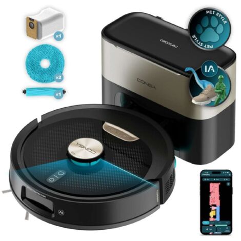 Cecotec Robot Aspirador y Friegasuelos con IA Conga M100 Spin AI