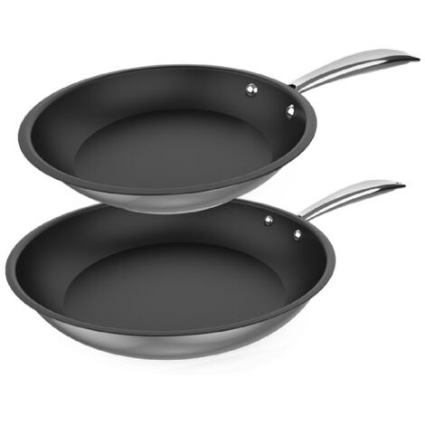 Cecotec Set de Polka Pans Classy 20-24 Bucket Set Steel. Diamètre 20-24 cm, Acier inoxydable 18/10, revêtement antiadhésif, poignée rivetée, convient à tous les types of de cuisinières.