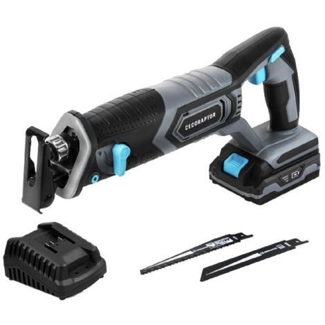 Cecotec Sierra de Sable sin Cables CecoRaptor Perfect Quick&Cut 2020 Advance. Batería 20V y 2000 mAh, Frecuencia de Oscilación 3000spm, Profundidad Corte 100mm Madera, 10mm Aluminio, 8mm metal