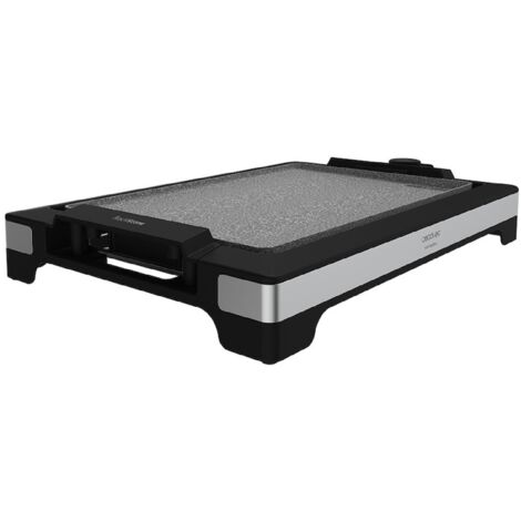 Cecotec Tasty & Grill 2000 Plancha électrique en acier inoxydable 2000 W, plaque RockStone antiadhésive, thermostat réglable, 5 niveaux de puissance, amovible, passe au lave-vaisselle 3094