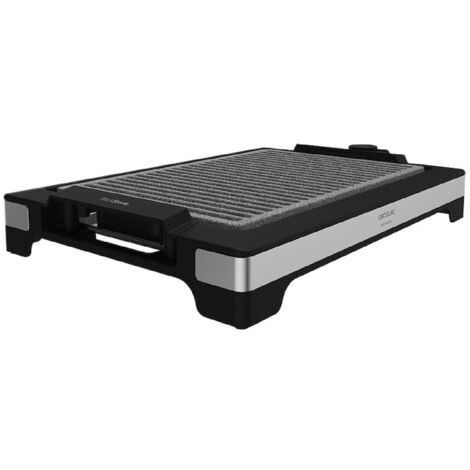 Cecotec Tasty&Grill 2000 Inox LineStone, Puissance 2000 W, finitions acier inoxydable, Thermostat réglable, surface Grill, revêtement RockStone, passe au lave-vaisselle