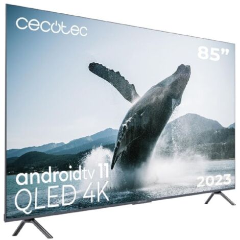 Cecotec TV 85" QLED 4K UHD VQU30085+S.120Hz, Full Array Local Dimming 144 Zones, Smart Android 11 TV, HDMI 2.1, Google Voice Assistant, Dolby Visiotmos, SubWoofer 60W, Wi-Fi, BT, PVR