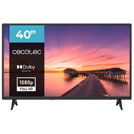 Cecotec TV - Fernseher LED de 40 Zoll mit Full HD Auflösung - 0 Serie 0040. Dolby System, DVBT/T2/C/S/S2 Tuner, 16W Lautsprecher, HDMI x 3 und USB x 2 Anschlüsse, Flash Speicher.