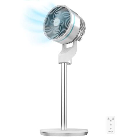 Cecotec Ventilador Circulador de Aire de Pie con Mando a Distancia EnergySilence 1000 Cyclone Smart. 60W, Diámetro 9", Oscilación Automática, Temporizador 7h, Control Táctil