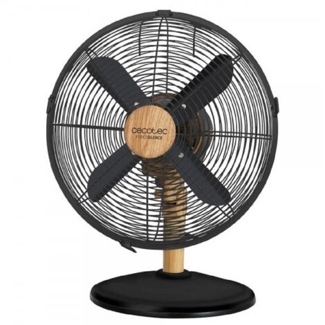 Cecotec Ventilador de Sobremesa EnergySilence 560 WoodDesk. 4 Aspas de 12" (30cm) de Di‡metro Oscilante 3 Velocidades Motor de Cobre Acabado