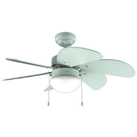 Cecotec Ventilador de Techo con Luz EnergySilence Aero 3600 Vision Full Mint. 50 W, Diámetro 36”, 3 Velocidades, 6 Aspas Reversibles, Modo winter-summer, Uso Sencillo, Interruptor en Cadena