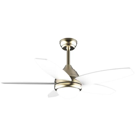Cecotec Ventilador de Techo con Luz EnergySilence Aero 4200 GoldLightWood. 53W, Diámetro 42”, Luz LED de 15W en 3 Tonos, Mando a distancia, Temporizador seleccionable, 3 Velocidades y 5 Aspas