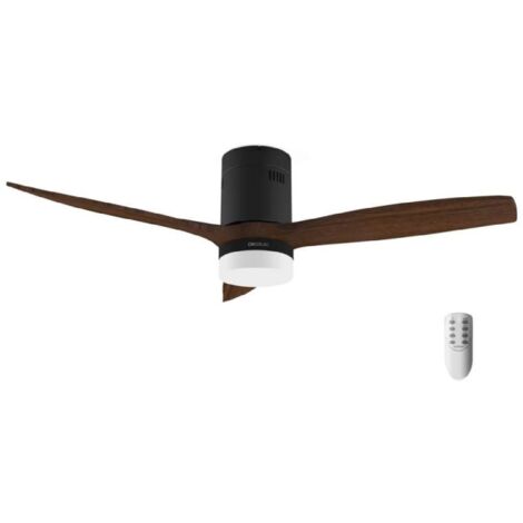 Cecotec Ventilador de Techo con Luz LED Energysilence Aero 5600 Classic Black. 40W, Motor DC, Diámetro 132cm, 3 Aspas, LED 18W