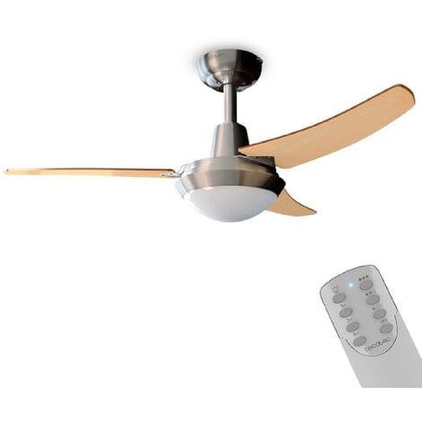 Ventilador de Techo con Luz Cecotec. 30W, Diámetro 52” con 3 Aspas, Motor  DC, Luz LED, Mando a distancia, Temporizador y Modo Winter-Summer: 145,00 €