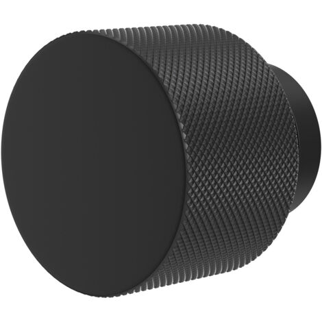 Cedar Matt Black 30mm Knurled Knob Furniture Handle