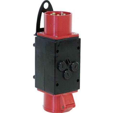 CEE-Adapter 32/16 Eing. CEE-Stecker 32A + Ausg. CEE-Kupplung 16A