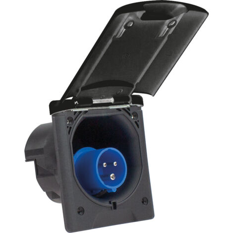 CEE Caravan-Einspeisungsstecker 3polig schwarz 230V 16A IP44