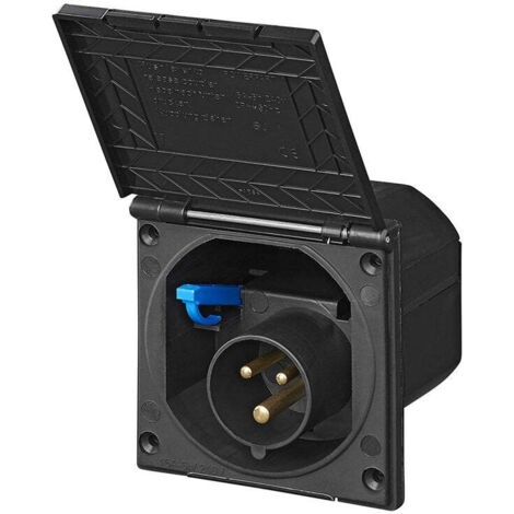 Cee einbaustecker eckig schwarz