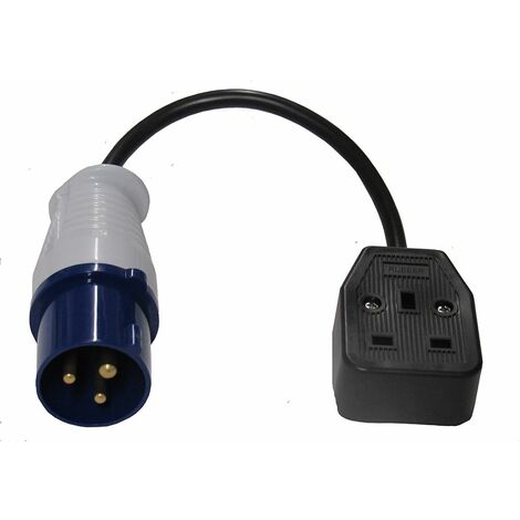 CEE Plug to UK Plug Socket Adapter - Coupler Caravan Camping Site