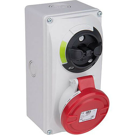 CEE-Prise murale 16A, 400V verrouillage pour désactiver, IPP44, raccord à vis