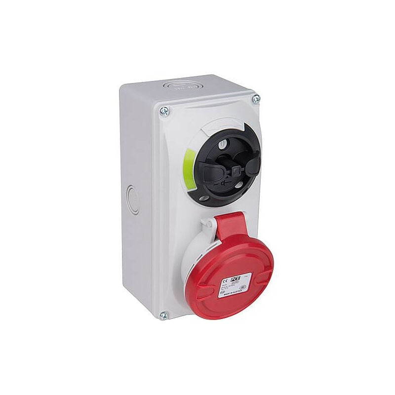 CEE-Prise murale 32A, 400V verrouillage pour désactiver IP44, raccord à vis