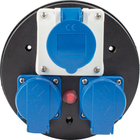 CEE Steckdoseneinsatz 230V 3-fach Thermoschutzschalter blau IP44