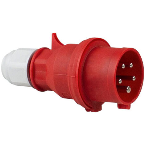 CEE Stecker 400V 16A 5-polig 6h rot Schraubanschluss IP44