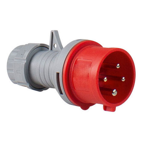 CEE Stecker 400V 32A 4-polig 6h mit Schraubkontakt IP44