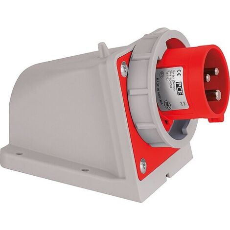 CEE-Wandgerätestecker 32A, 5-polig, 400V Twist, IP67 - Schraubklemmen inkl. Blindverschraubung