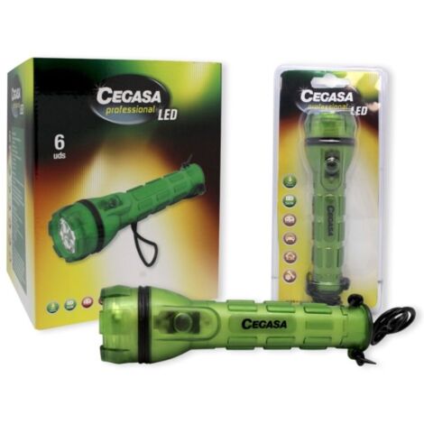 Cegasa torche professionnelle de 3 led - résistante aux chocs et étanche ip44 - alimentée par 2 aa piles lr6 (non incluses)