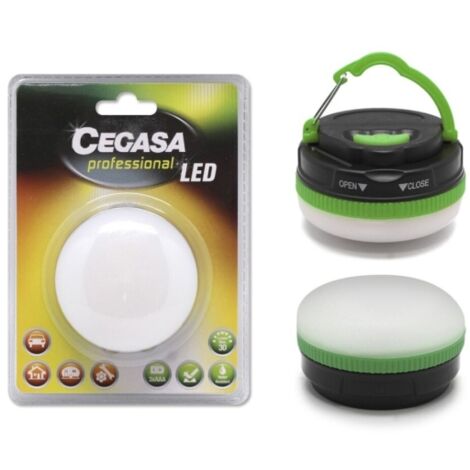 Cegasa torche professionnelle de 5 led 30lm - crochet de suspension - 5 modes de illumination - résistant aux chocs et à l'eau ip44 - fonctionne avec 3 piles aaa (non incluses)