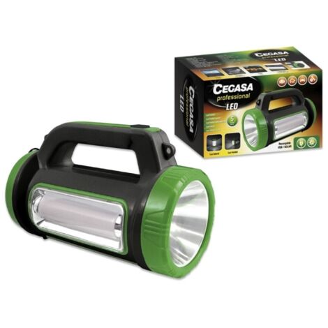 Cegasa torche professionnelle multifonctionnelle led - 5 modes de d'éclairage - batterie de 1800mah - alimentation solar et par usb - couleur noir/vert