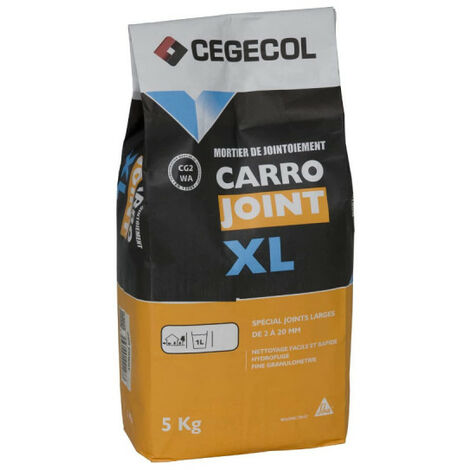 Cegecol – Mortier de jointoiement pour carrelage 5kg – Joints de 2 à 20mm – Pour locaux industriels et piscines – 582859