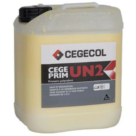 Cegecol – Primaire pour murs jaune 2L – Primaire régulateur de porosité – Adhérence pour supports poreux – 648980