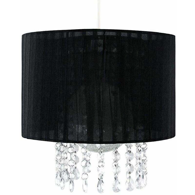 Ceiling Chandelier Lamp Shade Light Acrylic Jewel Lighting - Black