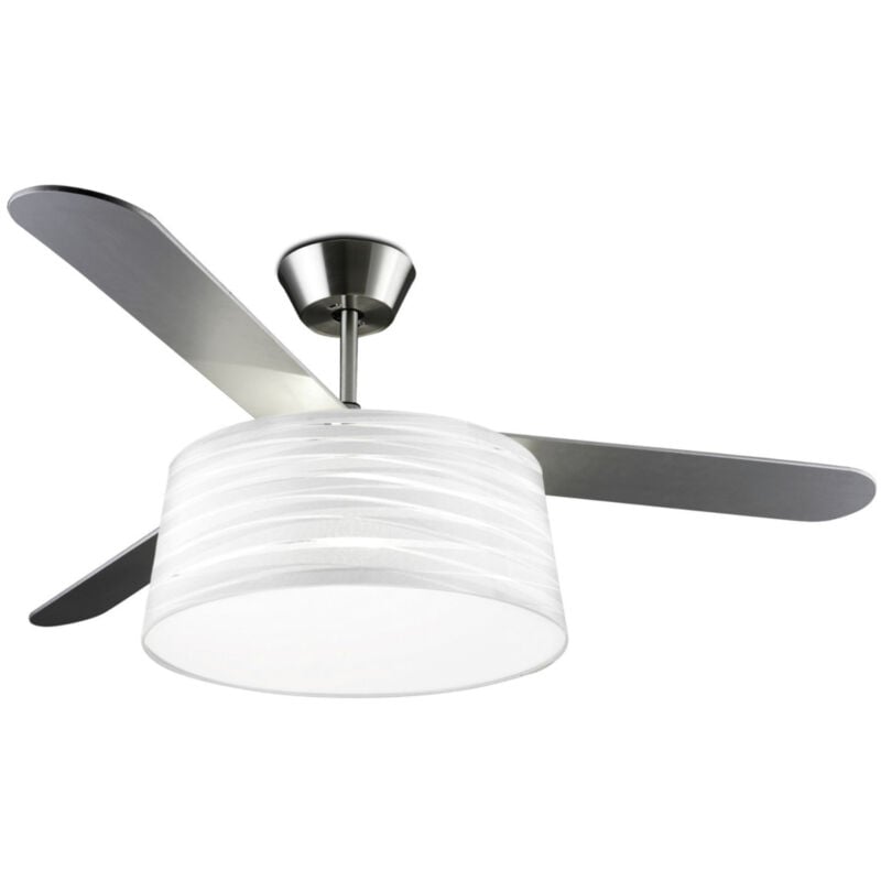 Leds-c4 - Ceiling fan Belmont Nickel / White with Light and Remote