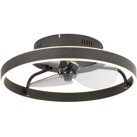 Ceiling Fan Black 50cm incl. LED Dimmable with Remote Control - Maddy