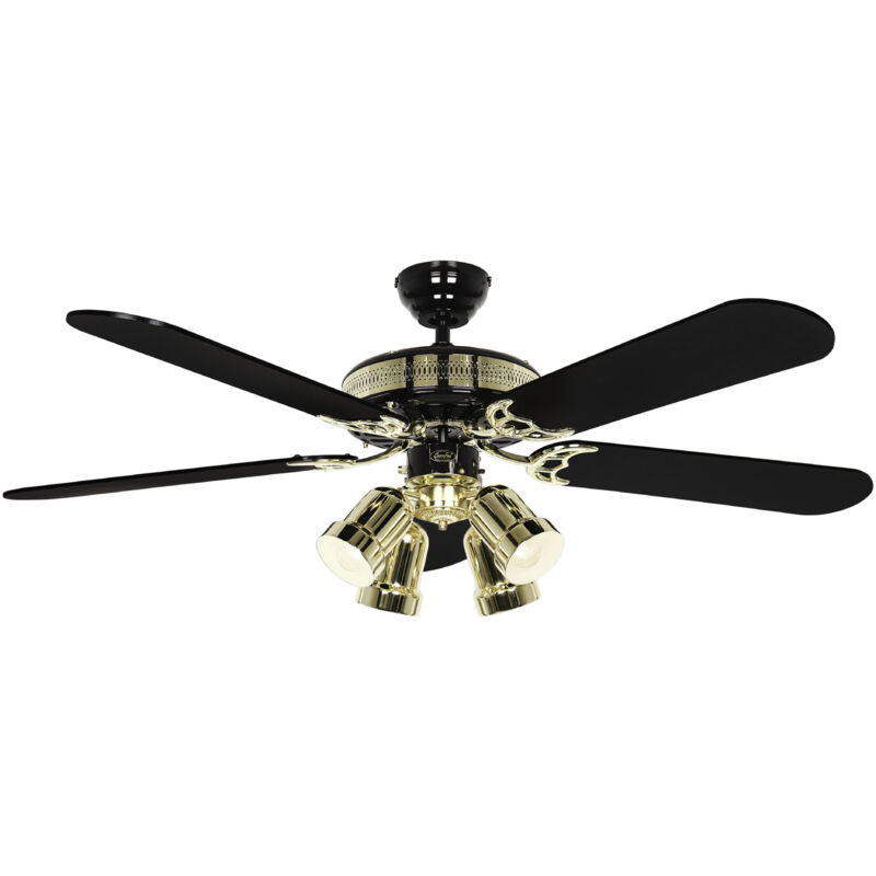 Ceiling Fan Black Magic with Lights & Pull Cords