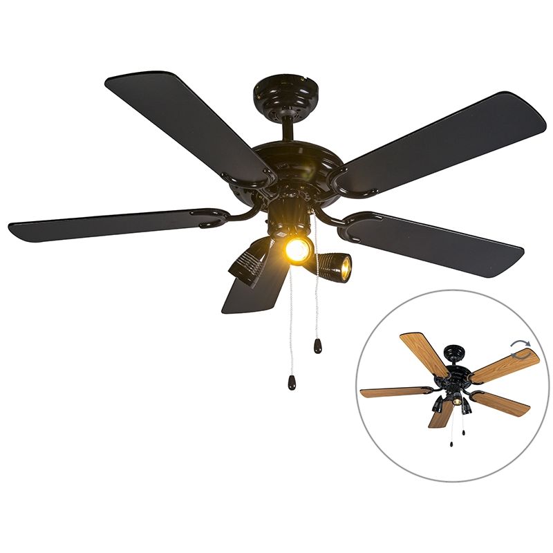 Black Ceiling Fan - Mistral 42