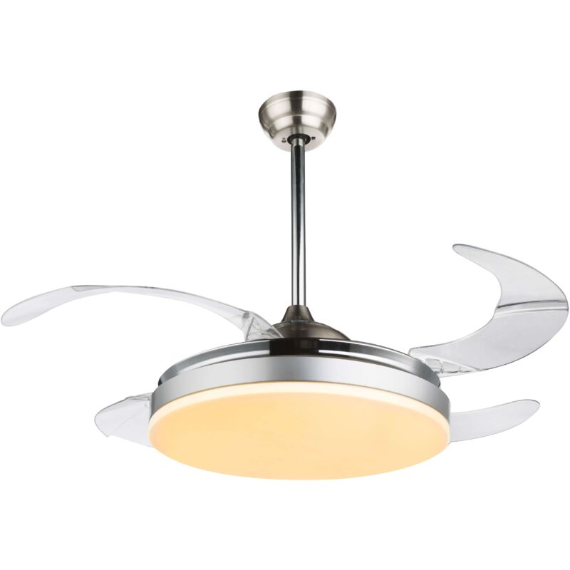 Image of Ceiling fan Cabrera Nickel with led&hellip;