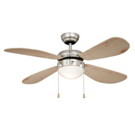 Ceiling fan Classic Nickel / Pine with Light