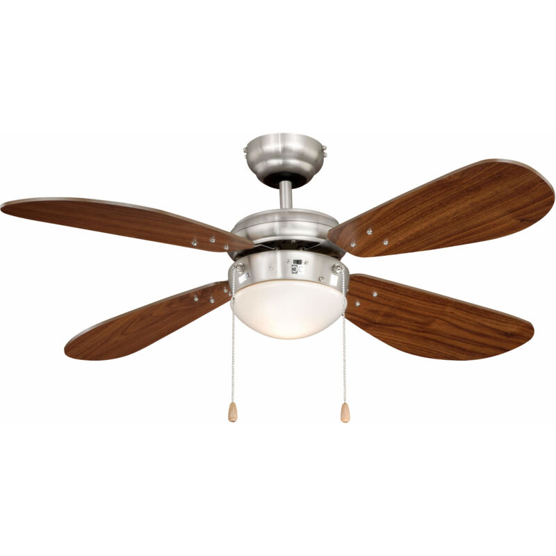 Ceiling fan Classic Nickel / Walnut with Light