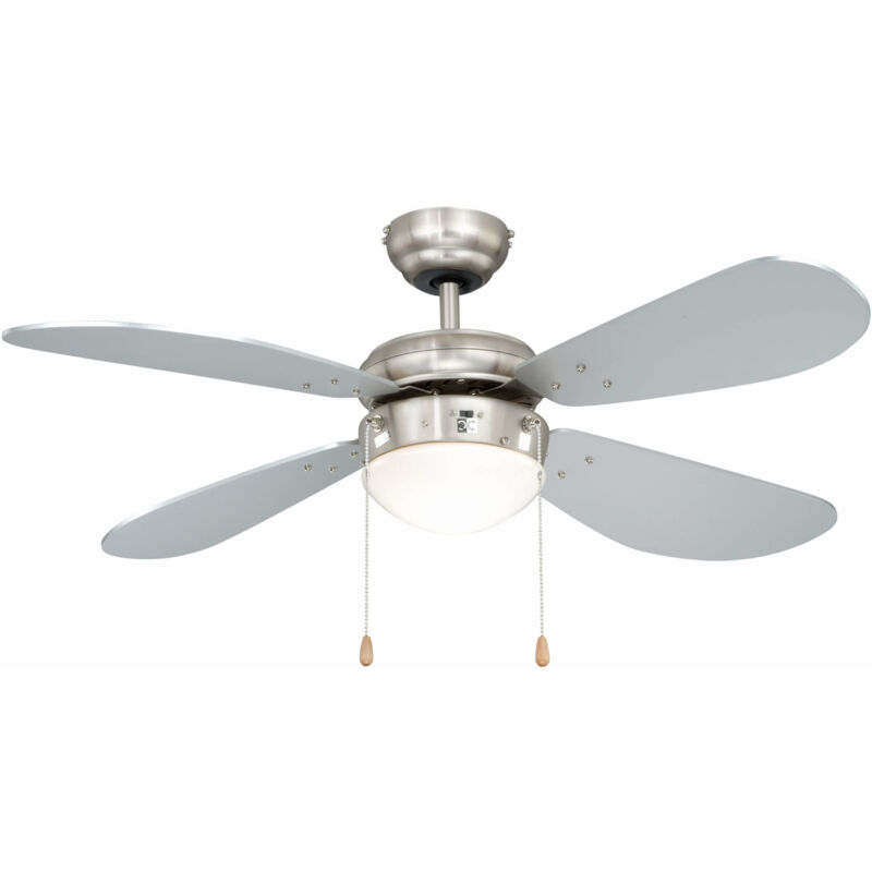 Ceiling fan Classic Nickel / Silver with Light