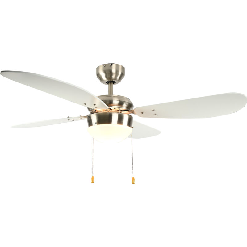 Ceiling fan Classic Nickel / White with Light