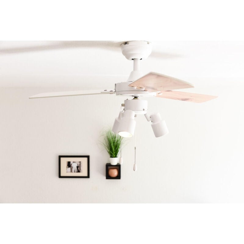 Ceiling Fan Cyrus White with Lights & Pull Cords