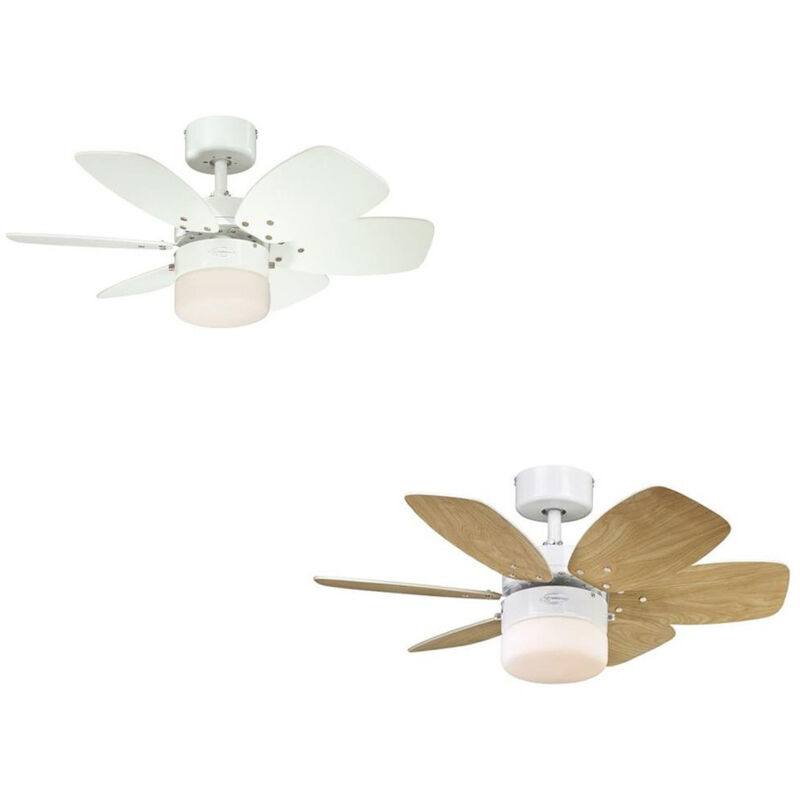 Westinghouse - Ceiling fan Flora Royale White 76cm / 30' with light