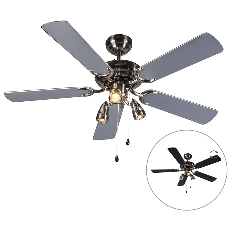 Modern Ceiling Fan Steel - Mistral 42