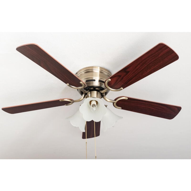 Ceiling fan Kisa Deluxe ab Rosewood / Walnut with lights