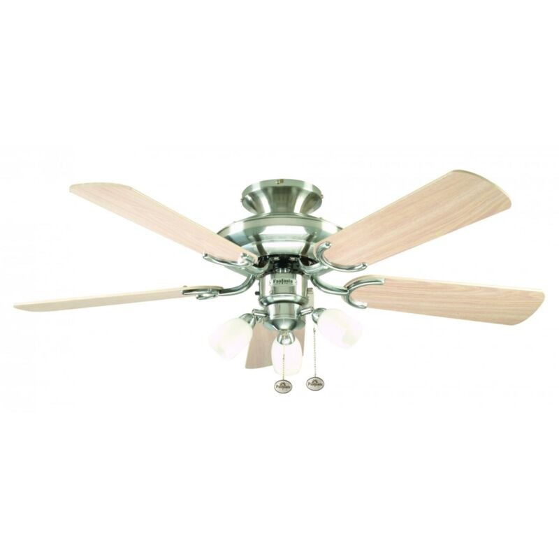 Fantasia - Ceiling Fan Mayfair Combi Steel with Lights & Pull Cords