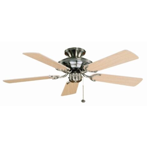 Ceiling Fan Mayfair Steel / Maple with Pull Cord