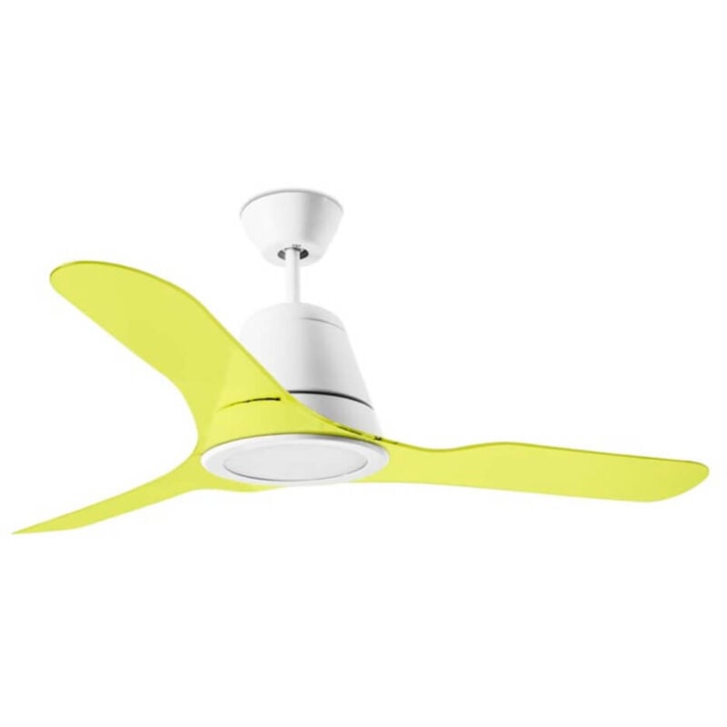 Leds-c4 - Ceiling fan Tiga Yellow 132cm / 52 with led and Remote