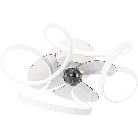 Ceiling Fan White 55cm incl. LED Dimmable with Remote Control - Mandy