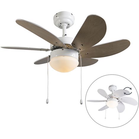 QAZQA Ceiling fan white - Fresh 3