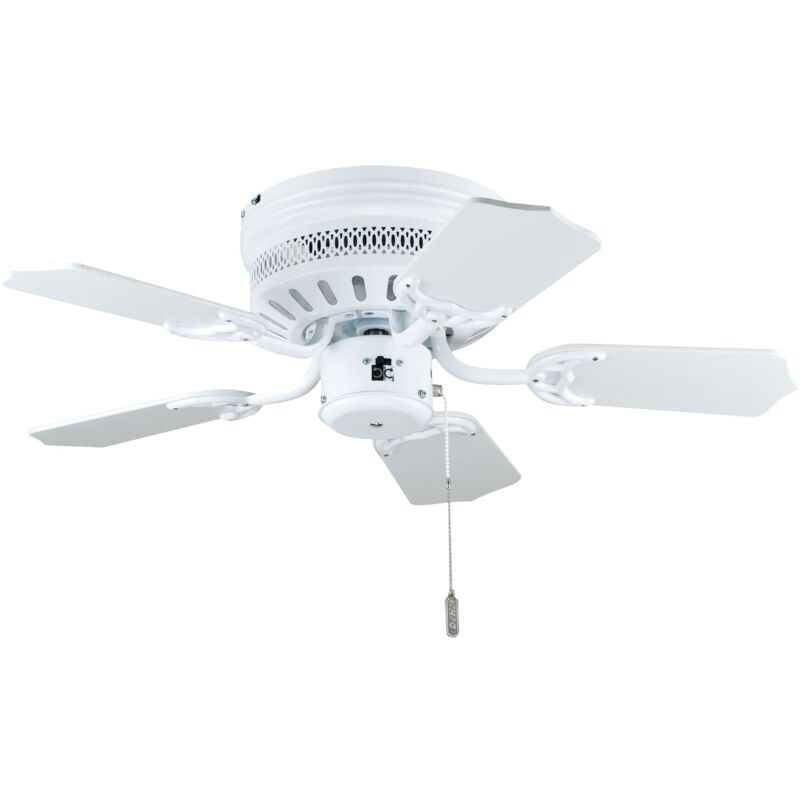 Deko-elektro - Ceiling Fan White Liane Mini with Pull Cord